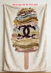Chanel Glitter Popsicle CC Logo Flannel Sofa Throw Blanket IMG_6814